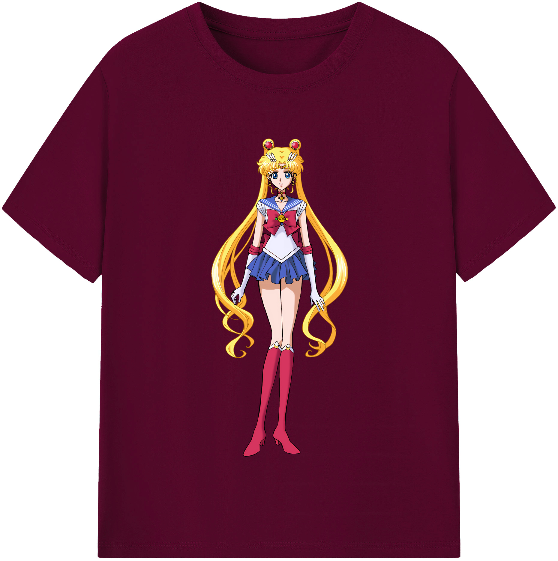 （画像用） 美少女戦士セーラームーン 月野 うさぎ つきの うさぎ Sailor Moon Tsukino Usagi レディースカジュアルプリントTシャツ（綿100％）